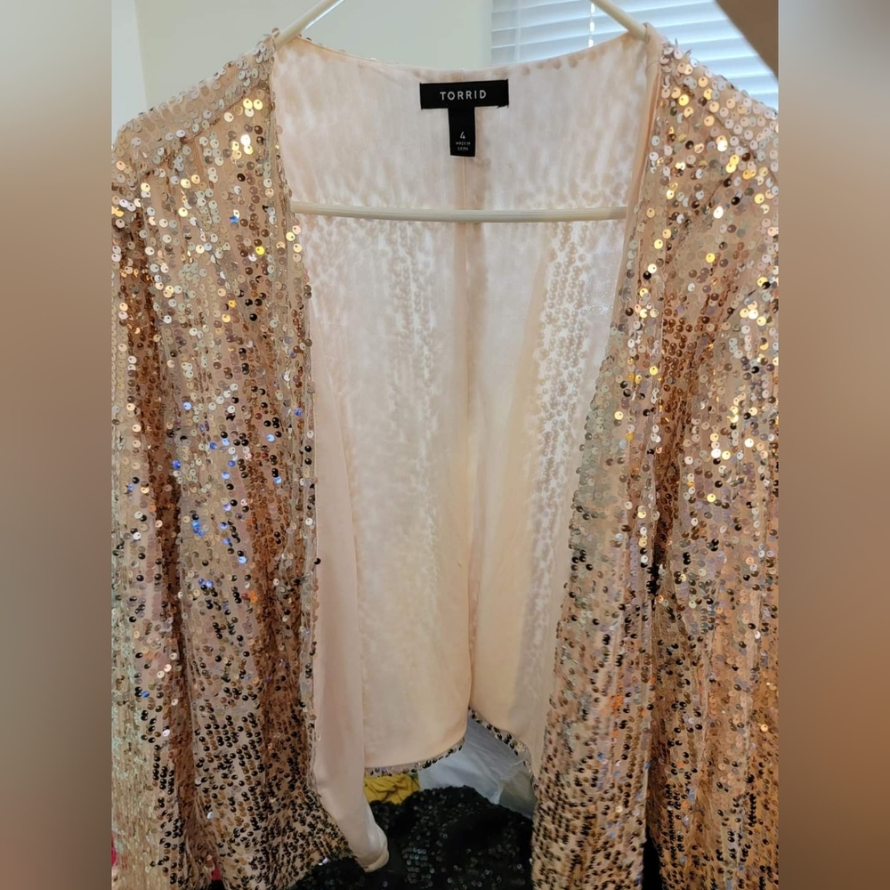 Torrid Champagne Sequin Cardigan